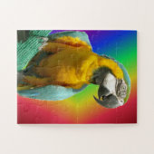 Rainbow Puzzle: Grappig praten Parrot Legpuzzel (Horizontaal)