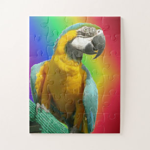 Rainbow Puzzle: Grappig praten Parrot Legpuzzel