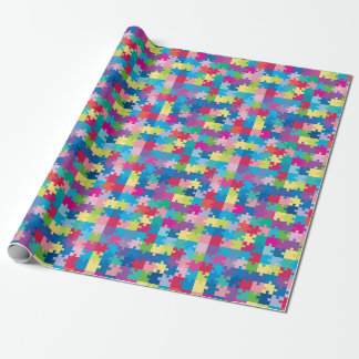 Rainbow Puzzle Pattern Autism Awareness Cadeaupapier