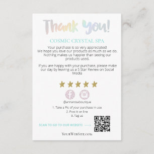 *~* Rainbow QR AP8 DANK U Gold Star Review Informatiekaartje