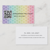 Rainbow Quatrefoil QR CODE Visitekaartjes (Voorkant / Achterkant)