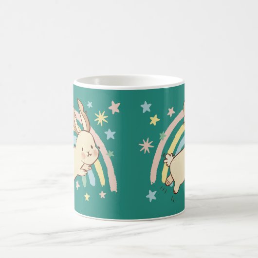 Rainbow Rabbit Coffee Mok (Center)