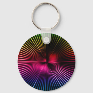 Rainbow Radial Burst Abstract Sleutelhanger