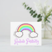 Rainbow Radiate Radiate positivity, positieve ment Briefkaart (Staand voorkant)