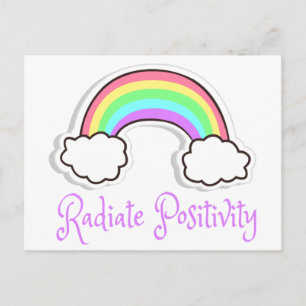 Rainbow Radiate Radiate positivity, positieve ment Briefkaart