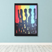 Rainbow Rain Canvas afdrukken (Insitu (Houten vloer))