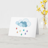 Rainbow Rain Cloud Kaart (Gele Bloem)