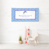 Rainbow Rain Cloud Sky Baby shower Spandoek (Insitu)