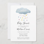 Rainbow Rain Cloud Waterverf Baby shower Kaart (Voorkant)