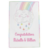 Rainbow Raindrop Baby shower Sprinkle Medium Cadeauzakje (Voorkant)