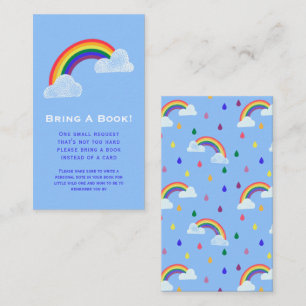 Rainbow Raindrops Baby shower Book Request Enclosu Informatiekaartje
