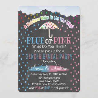 Rainbow Raindrops Genre Reveillez Invitation