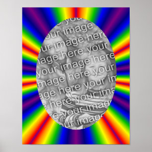 Rainbow Rays Lijst Creëer Uw eigen foto Poster