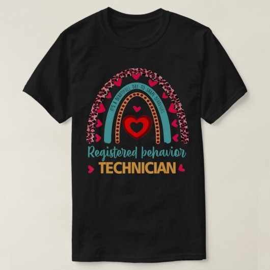 Rainbow RBT Registered Behavig Technician ABA par T-shirt (Design voorkant)