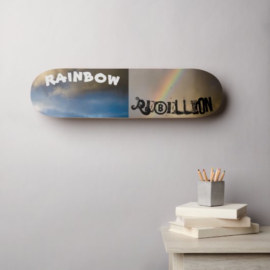 rainbow rebellion skateboard (Art mural (Horz))