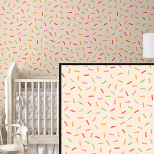 Rainbow Red Green Roze Sprinkles op Crème Behang