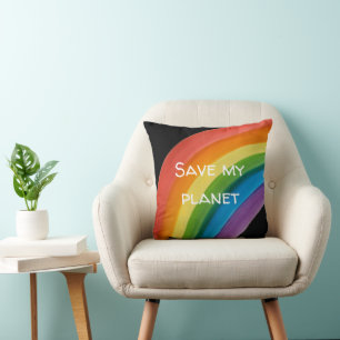 RAINBOW Red mijn planeet (aanpasbaar) Kussen
