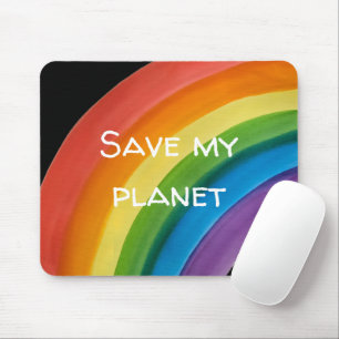 RAINBOW Red mijn planeet (aanpasbaar) Muismat