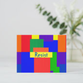 Rainbow Resist Abstract Patchwork Pattern Briefkaa Briefkaart (Staand voorkant)