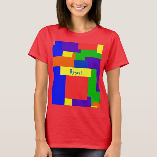Rainbow Resist Patchwork Quilt Design T-shirt (Voorkant)