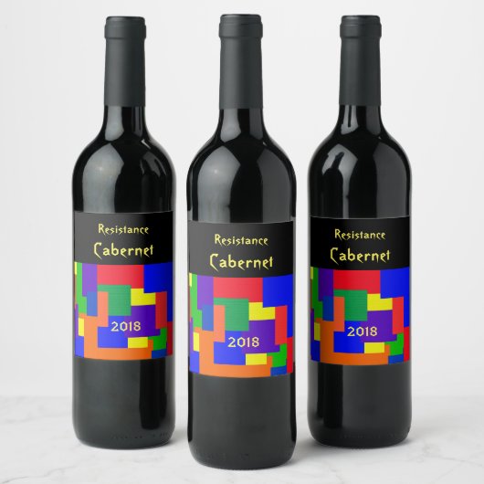 Rainbow Resist Patchwork Vin Étiquette (Bouteilles)