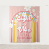Rainbow Retro Acht is een Vibe Groovy 8e verjaarda Wandkleed (Voorkant)