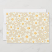 Rainbow Retro Daisy Foto 1st Birthday Uitnodiging (Achterkant)