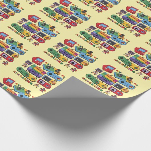 Rainbow Retro Gaming: Ontwerp met retro gaming Cadeaupapier (Hoek)