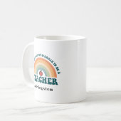 Rainbow Retro Professeur personnalisé Merci Mug (Devant gauche)