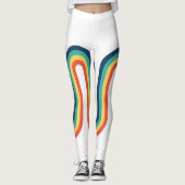 Rainbow Retro Stripe Leggings (Voorkant)