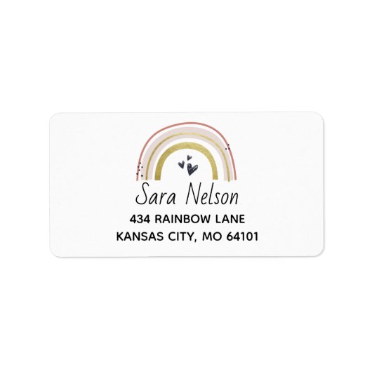Rainbow Return-adreslabel Etiket (Voorkant)