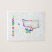 Rainbow Rhode Island-kaart Legpuzzel (Horizontaal)