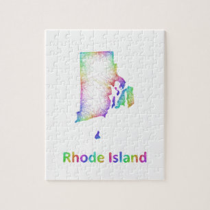 Rainbow Rhode Island-kaart Legpuzzel