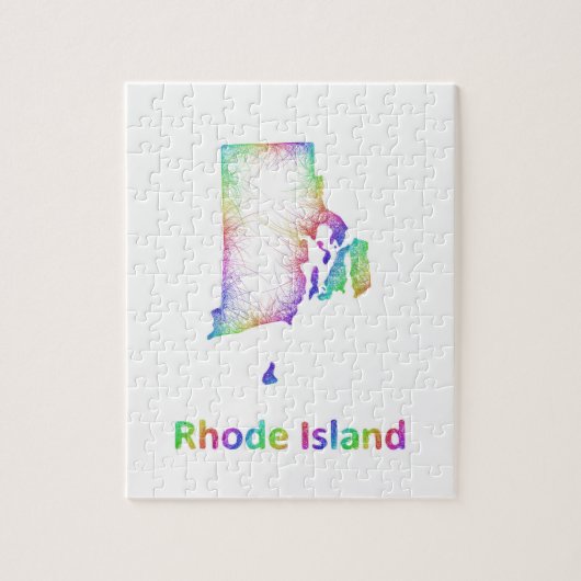 Rainbow Rhode Island-kaart Legpuzzel (Verticaal)