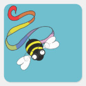Rainbow Ribbon Bee Sticker (Devant)