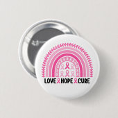 Rainbow Ribbon Breast Cancer Awareness Ronde Button 5,7 Cm (Voorkant /achterkant)