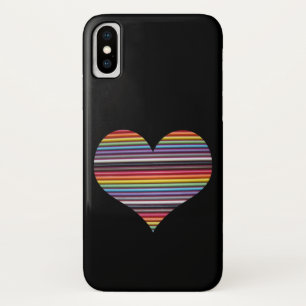 Rainbow Ribbon Cable Heart iPhone X Hoesje