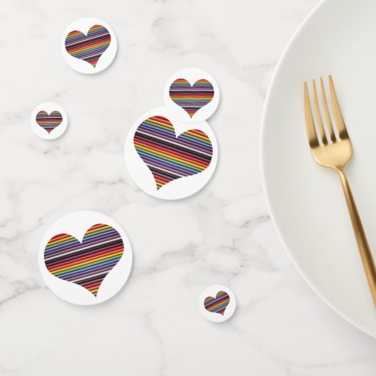 Rainbow Ribbon Cable Heart Confetti (Groep)
