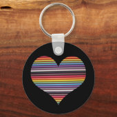 Rainbow Ribbon Cable Heart Sleutelhanger (Voorkant)