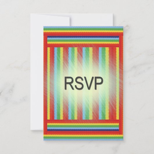 Rainbow Ribbon RSVP Kaartje (Voorkant)