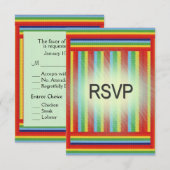 Rainbow Ribbon RSVP Kaartje (Voorkant / Achterkant)