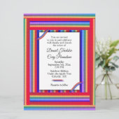 Rainbow Ribbon Wedding Invitation Kaart (Staand voorkant)