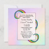Rainbow Ribbon Wedding Invitation Kaart (Voorkant)