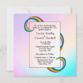 Rainbow Ribbon Wedding Invitation Kaart (Voorkant)