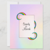 Rainbow Ribbon Wedding Invitation Kaart (Achterkant)
