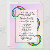 Rainbow Ribbon Wedding Invitation Kaart (Voorkant)