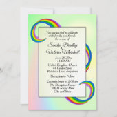 Rainbow Ribbon Wedding Invitation Kaart (Voorkant)