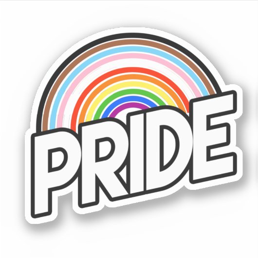 Rainbow Rings Progress Pride Sticker (Voorkant)