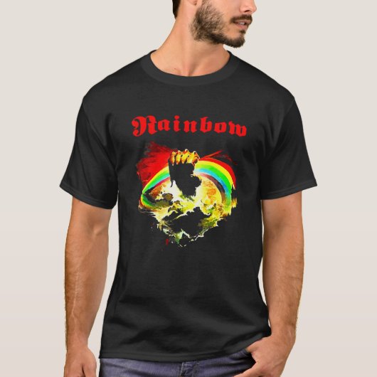 Rainbow Rising Ritchie Blackmore Rock T-shirt (Voorkant)