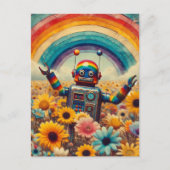 Rainbow Robot Briefkaart (Voorkant)
